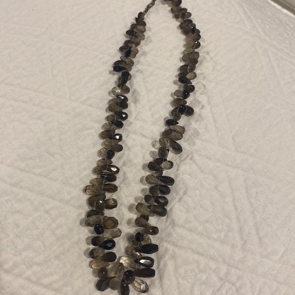 SMOKY TOPEZ NECKLACE IN STERLING SILVER - Picture 3 of 7